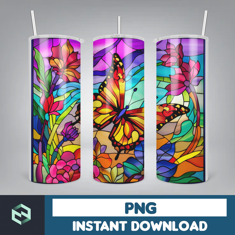 Stained Glass Libbey Can Tumbler Wrap, 26 oz Skinny Tumbler Sublimation Design, sublimation designs download, libby can (26).jpg