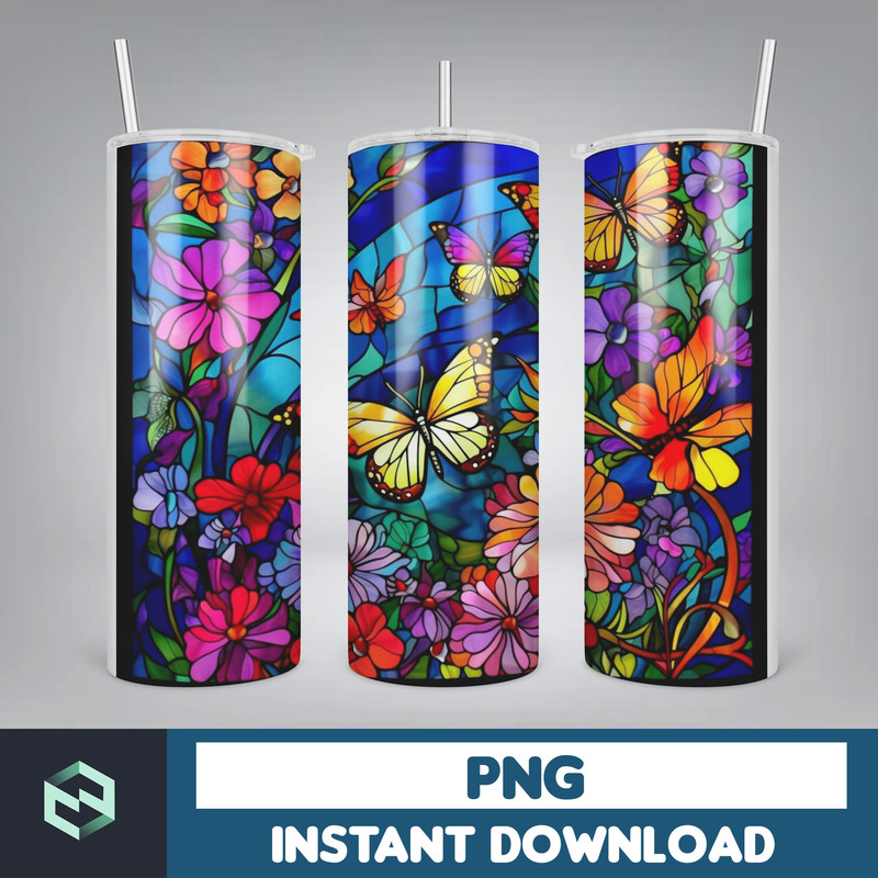 Stained Glass Libbey Can Tumbler Wrap, 26 oz Skinny Tumbler Sublimation Design, sublimation designs download, libby can (28).jpg