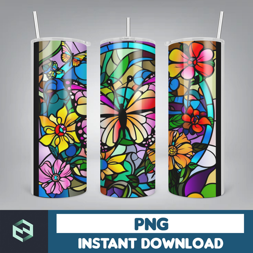 Stained Glass Libbey Can Tumbler Wrap, 26 oz Skinny Tumbler Sublimation Design, sublimation designs download, libby can (29).jpg