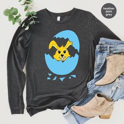 funny easter crewneck sweatshirt, easter bunny hoodies and sweaters, easter gifts, easter long sleeve shirt, easter rabb