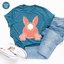 funny easter tshirts, bunny graphic tees, easter gift, funny kids easter clothes, cute bunny crewneck sweatshirt, floral