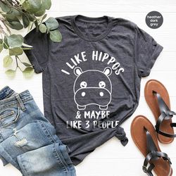 funny hippopotamus shirt, sarcastic animal tees, hippopotamus crewneck sweatshirt, gift for her, hippopotamus graphic te