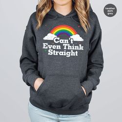 funny pride hoodies and sweaters, lesbian crewneck sweatshirt, pride month clothing, sarcastic gay hooded, lgbtq long sl