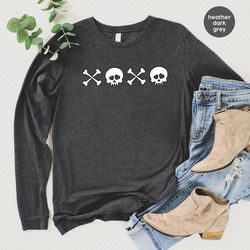 funny retro long sleeve shirt, funny skull sweatshirt, funny long sleeve shirt, sweatshirt for women, gifts for her, gif