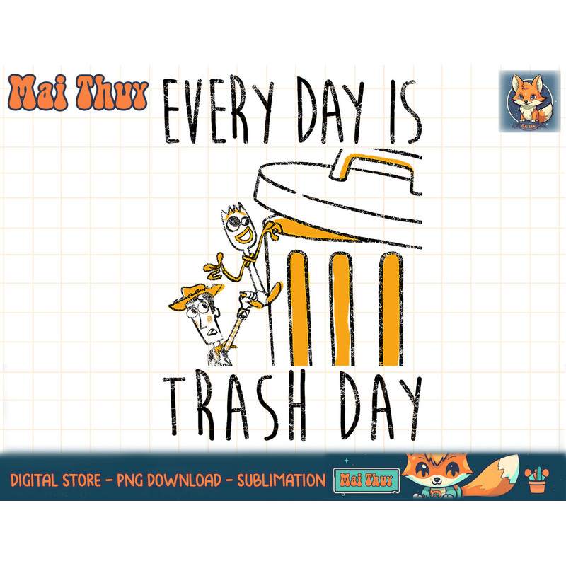 Disney Pixar Toy Story 4 Yellow Everyday Is Trash Day T-Shirt copy.jpg