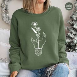 gifts for women, botanical sweatshirt, floral long sleeve shirt, flower hoodies and sweaters, plant hoodie, mother's day