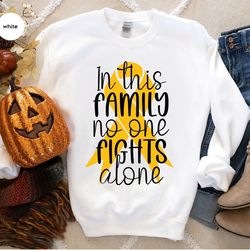 gold cancer ribbon crewneck sweatshirt, childhood cancer hoodies and sweaters, cancer support gifts, pediatric cancer lo