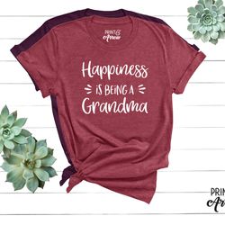 happiness is being a grandma shirt, grandparent gifts, grandma gift, christmas gift for grandma, pregnancy announcement