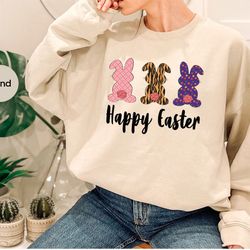 happy easter crewneck sweatshirt, easter hoodies and sweaters, easter day gift, easter family long sleeve shirt, gift fo