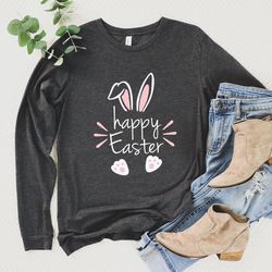happy easter longsleeve shirt, happy easter shirt, easter family long sleeve tee, happy easter shirt, easter day shirt,