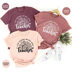 inspirational teacher shirts, teacher gifts, teacher appreciation gift, sunflower teacher tshirt, graphic tees, motivati