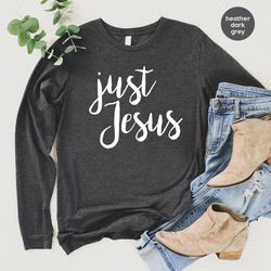 jesus hoodies and sweaters, retro christian long sleeve shirt, gifts for mom, religious sweatshirt, gifts for women, bib