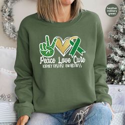 kidney disease support sweatshirt, kidney transplant long sleeve tee, kidney awareness, dialysis hoodies and sweaters, k