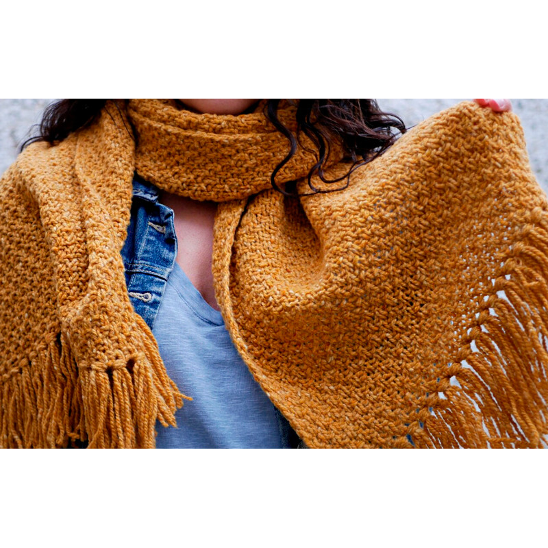 Hand knit  Fringed Scarf Unisex knit scarf Women scarf Men scarf Gift for her Women Fringed Scarf Men Fringed Scarf