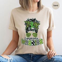 lymphoma warrior shirts for women, cancer survivor support graphic tee, lymphoma awareness tshirts for her, lymphoma fig