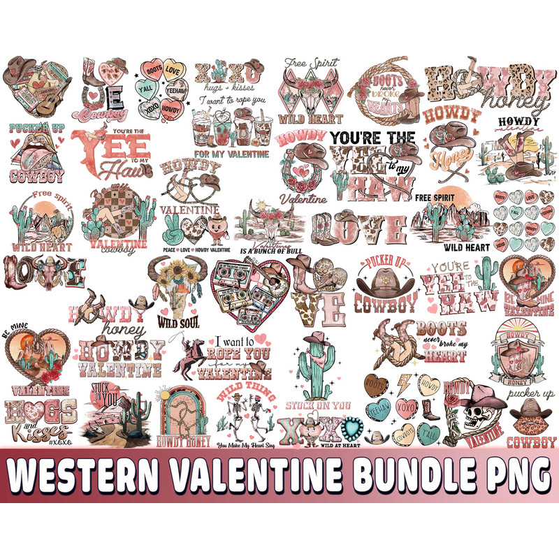 western valentine bundle PNG , 40+ file western valentine PNG.jpg