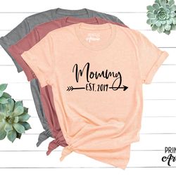 mommy shirt, mom christmas gift, mom gift, mommy established shirt, christmas gift for wife, mothers day, pregnancy anno