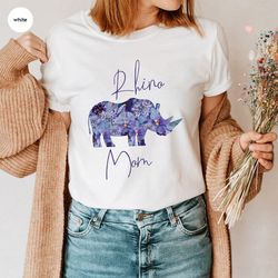 mothers day shirt, mama shirt, gift for mom, rhino mom graphic tees, mom gift, floral mama vneck shirt, mothers day gift