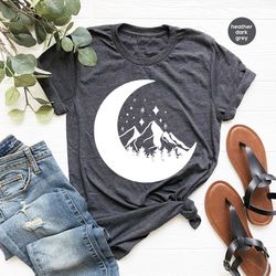 mountain crewneck sweatshirt, gifts for him, camping gifts, hiking shirts for men, gifts for dad, adventure t-shirt, cam