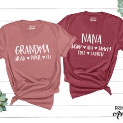 personalized grandma shirt, nana shirt, personalized grandma gift, christmas gift for grandma, customized mother's day s