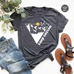 personalized mountain crewneck sweatshirt, camping t-shirt, customized nature shirt, hiking shirt, gifts for him, camp g