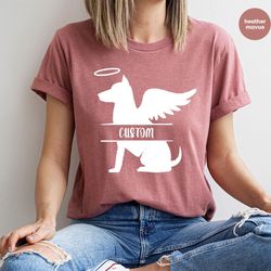 personalized pet memorial gift, rest in peace tshirt, bereavement graphic tee, gift for dog mom, custom dog name kids sh