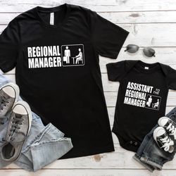 regional manager and assistant to the regional manager shirt, the office, 1st matching kids shirt,fathers day gift,match