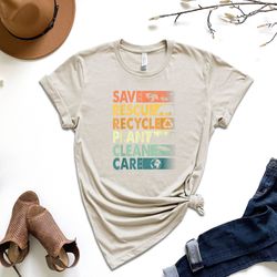 save rescue recycle plant clean care shirt, earth day shirt, recycle shirt, environmental shirt, save the planet shirt,