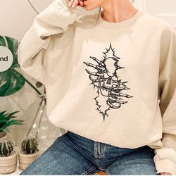 skeleton graphic tees, skull t-shirt, halloween shirts, spooky season outfit, goth shirts, tshirts for men, unisex crewn