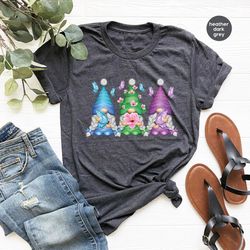 spring clothing, cute gnome shirt, butterfly gnomes tshirt, floral graphic tees for women, summer shirts, gift for her,