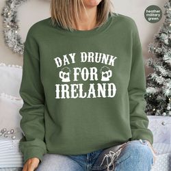 st patricks day long sleeve shirt, ireland sweatshirt, irish men hoodies and sweaters, drunk sweatshirt, day drinking ho