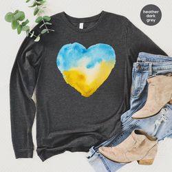 ukraine hoodies and sweaters, ukraine flag crewneck sweatshirt, support ukraine long sleeve shirts, ukrainian gifts, flo