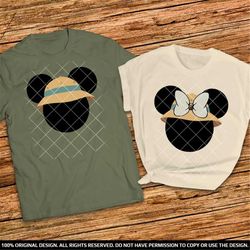 2023 Safari hats Disney Mickey Minnie Animal Kingdom couple shirts safari mode couple shirt, Disney Safari couple shirts