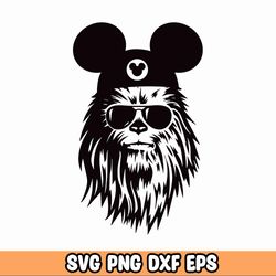 Chewbacca SVG, Chewie With Mouse Ears SVG, Star Wars Svg, Family Trip SVG, Customize Gift Svg, Vinyl Cut File, Svg, Pdf