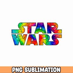 Star Wars Logo Retro Tie Dye svg, Classic Star Wars Logo with Character Silhouettes SVG PNG JPG |dxf eps pdf Cut File