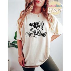 Mickey and Minnie Comfort colors shirt, Disney Couple Shirt, Mickey Sketch Shirt, Minnie Sketch, Disneyland Shirt, Match