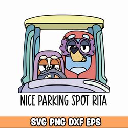 Nice Parking Spot Rita Colored svg, Bundle Bluey SVG Bundle,,Bluey PNG, Bluey Layered Svg Svg off file