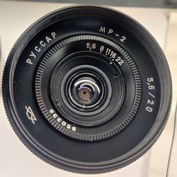 NEW! Very rare! Russar MP-2 - black 5,6/20mm, Soviet Russian Ultra Wide Angle Lens, M39