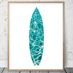 Surfboard Printable Wall Art, Surfboard Bedroom Decor, Surf Board Print, Surfboard Classroom Decorations, Coastal Poster