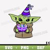 Grogu-with-Cake-and-Hat-SVG-Cut-Files-for-Cricut-Birthday-Party-PNG-image-The-Mandalorian-DXF-file2.jpg