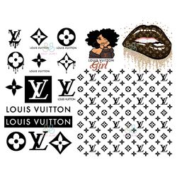 Louis Vuitton Logo Svg Bundle, LV Girl Svg, LV Lips Svg, Fashion Logo Svg, Brand Logo Svg, File Cut Digital Download