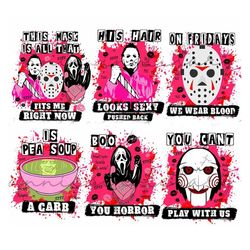 horror movies svg, halloween svg, halloween png, scary svg, horror character bundle svg, pumpkin svg digital download