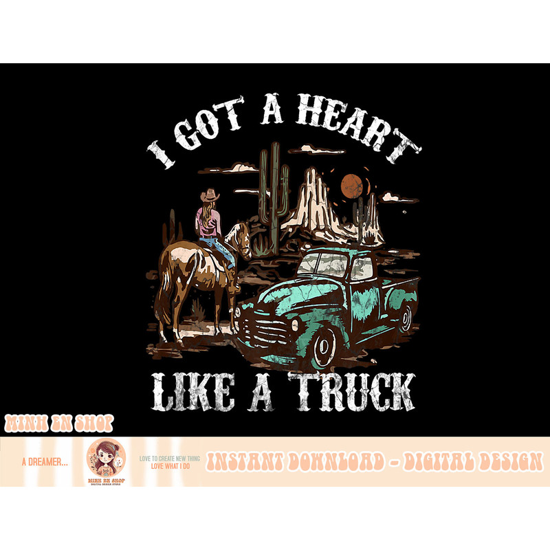Western Sunset Cowgirl I Got A Heart Like A Truck Vintage Tank Top copy.jpg