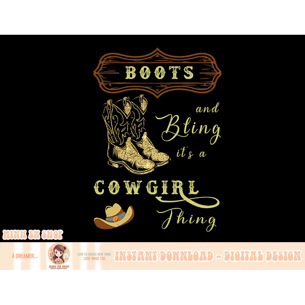 Womens boots & bling it's a cowgirl thing Western T-Shirt copy.jpg