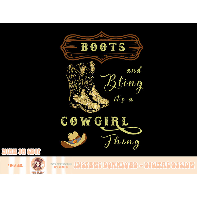 Womens boots & bling it's a cowgirl thing Western T-Shirt copy.jpg