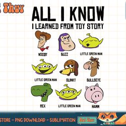 disney pixar toy story all i know i learned from toy story t-shirt copy png