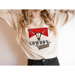 cowboy killer sweatshirt, country sweatshirt, western sweatshirt, aesthetic crewneck, howdy sweatshirt, boho retro shirt
