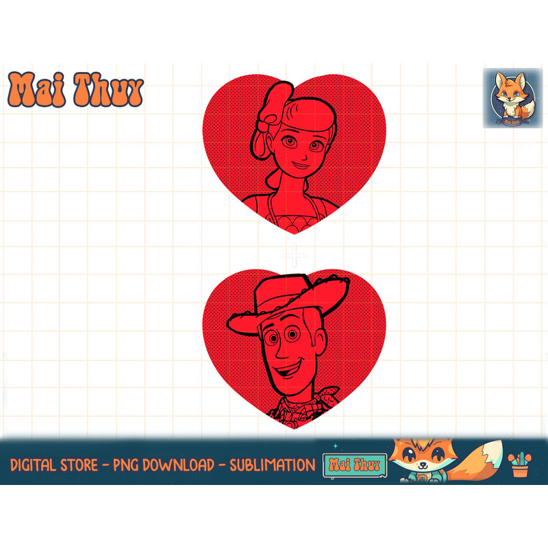 Disney PIXAR Toy Story Bo Peep and Woody Hearts T-Shirt copy.jpg