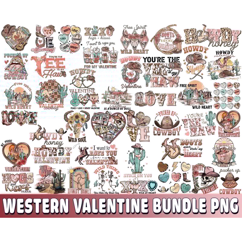western valentine bundle PNG , 40+ file western valentine PNG.jpg