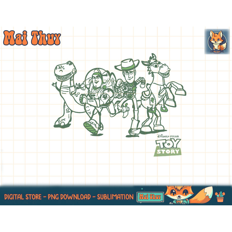Disney Pixar Toy Story Buzz And Woody Line Art Sketch Group T-Shirt copy.jpg